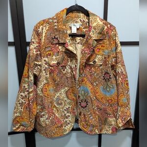 Coldwater Creek Multicolor Paisley Utility Jacket